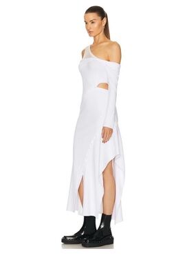 Jonathan Simkhai White Button Tinsley Dress Small